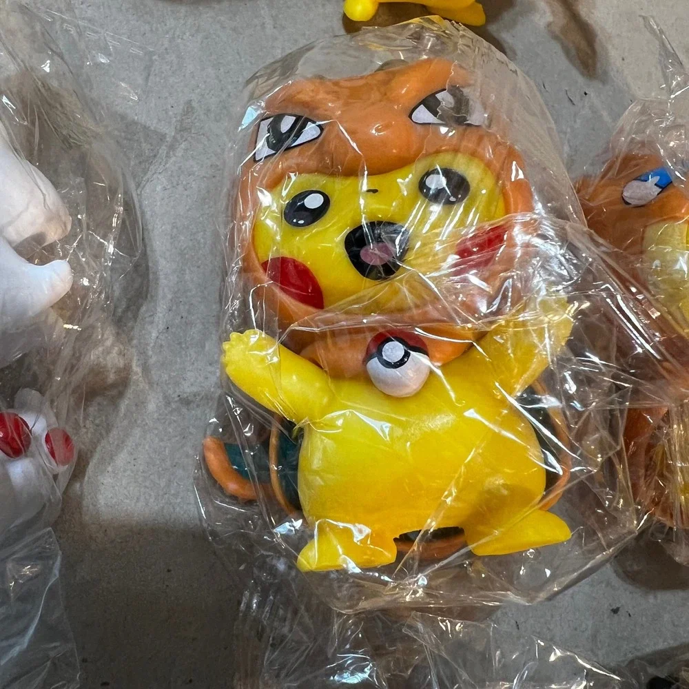 Pokemon 4in Pikachu Poncho 8 Figure Lot Yellow Charizard Greninja Lugia Cosplay